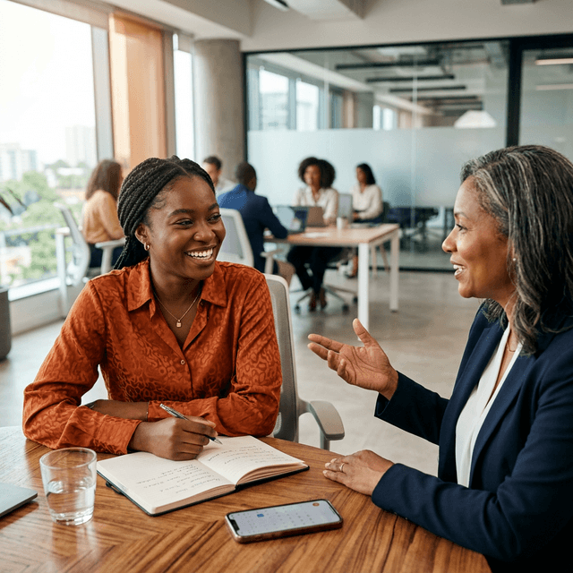 Young Nigerian woman in a mentorship session