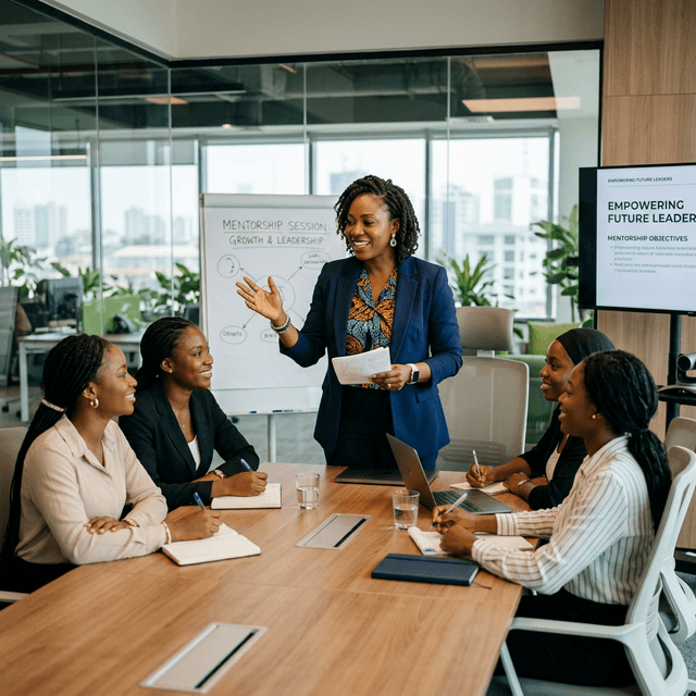 Nigerian woman mentor leading a mentorship session